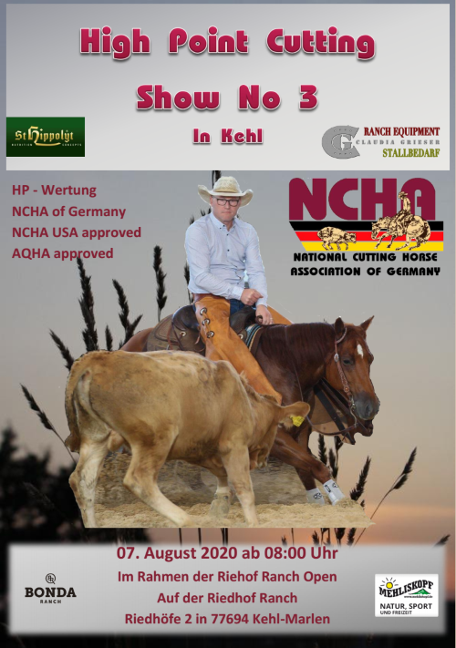 High Point Show N°3 in Kehl ERGEBNISSE NCHA of Germany